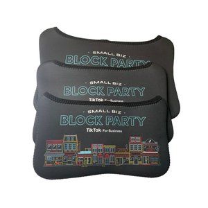 Set of 3 Padded Tech Sleeves Swag TikTok for Business Small Biz Block Party New